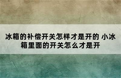 冰箱的补偿开关怎样才是开的 小冰箱里面的开关怎么才是开